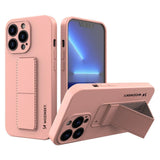 Wozinsky Kickstand Case iPhone 13 mini lyserød silikone sag med stand