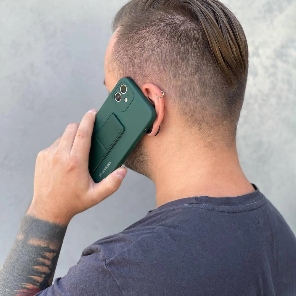 Wozinsky Kickstand Case iPhone 13 mini lyserød silikone sag med stand