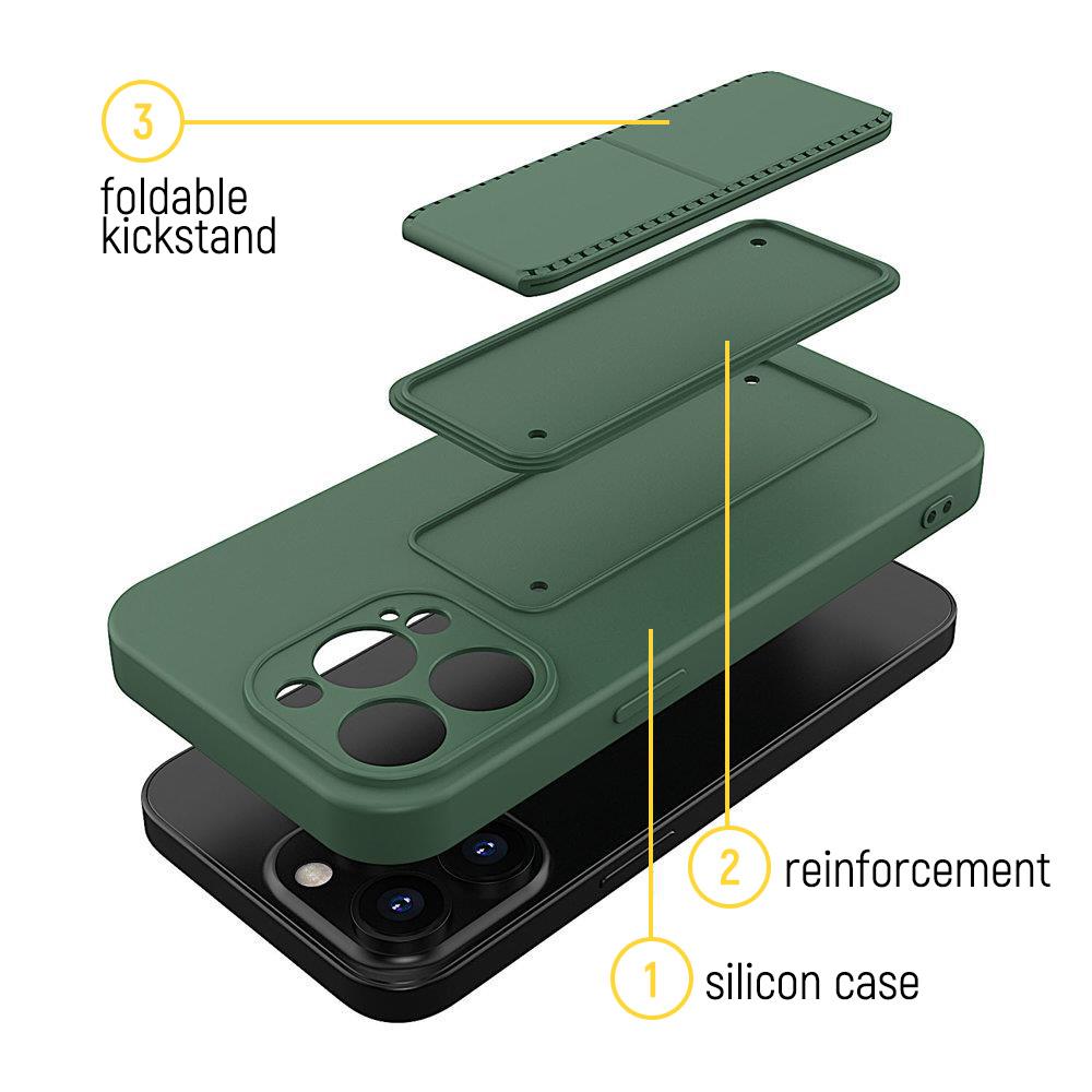 Wozinsky Kickstand Case iPhone 13 mini silikonhylster med stativ mint