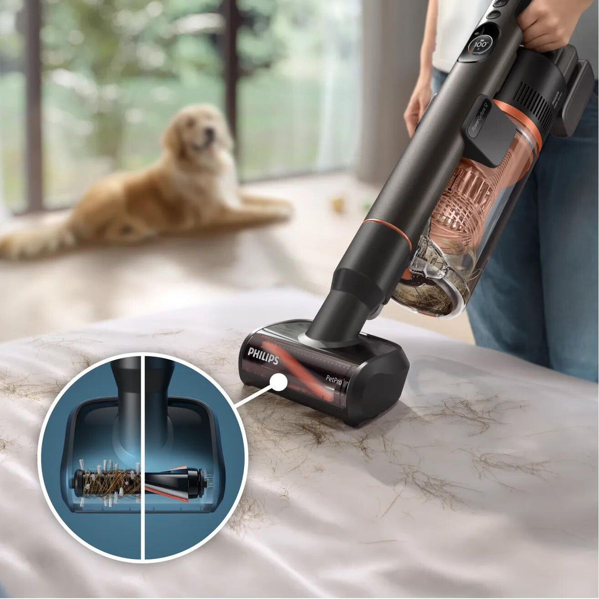 Philips XC7163/01 stick vacuum/electric broom 2-in-1 stick vacuum Battery Dry&wet Bagless 0.6 L Blue