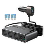 Joyroom JR-CL06 9in1 biloplader 154W 5x USB-A / USB-C / 3x cigarettelægger stikkontakt PD QC PPS - sort