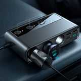 Joyroom JR-CL06 9in1 biloplader 154W 5x USB-A / USB-C / 3x cigarettelægger stikkontakt PD QC PPS - sort