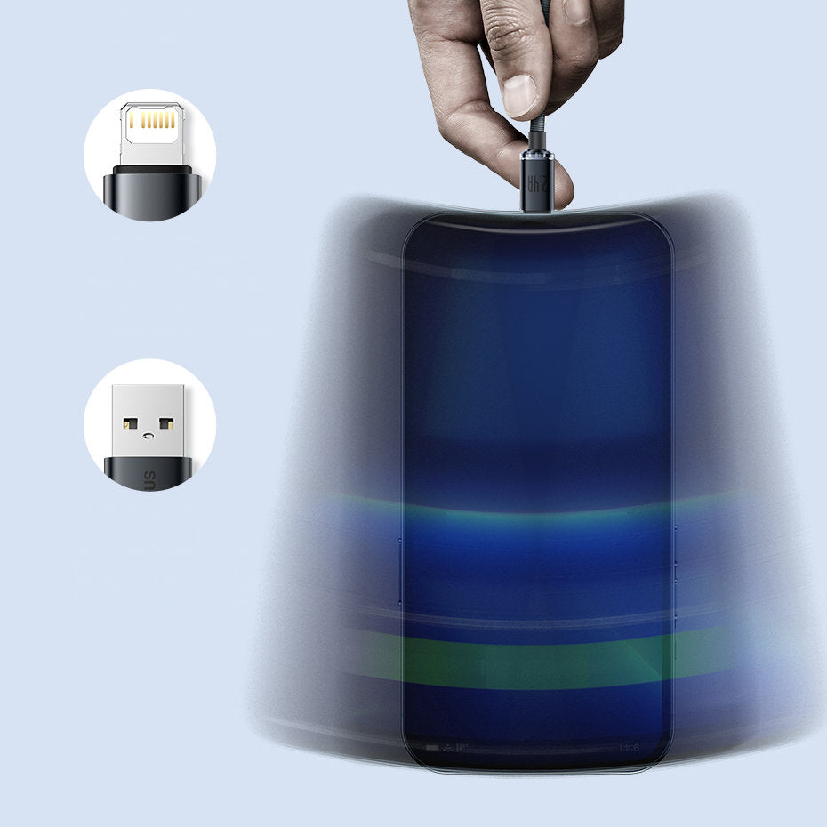 Baseus Crystal Shine Series cable USB cable for fast charging and data transfer USB Type A - Lightning 2.4A 1.2m purple (CAJY000005)