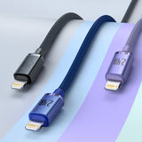 Baseus Crystal Shine Series cable USB cable for fast charging and data transfer USB Type A - Lightning 2.4A 1.2m purple (CAJY000005)