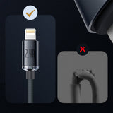 Baseus Crystal Shine Series cable USB cable for fast charging and data transfer USB Type A - Lightning 2.4A 2m purple (CAJY000105)