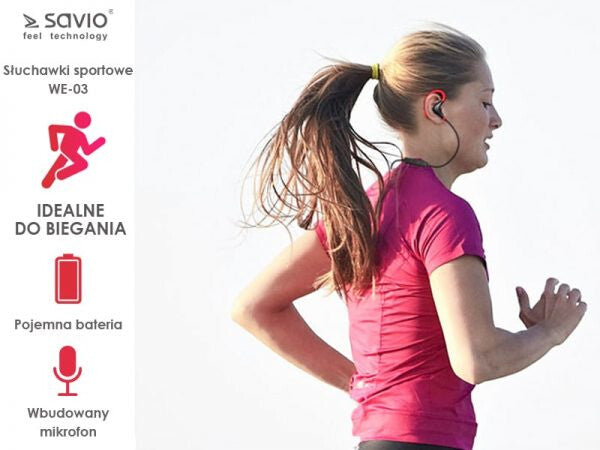 Savio WE-03 hovedtelefoner/headset Trådløs I ørerne Sport Bluetooth Sort