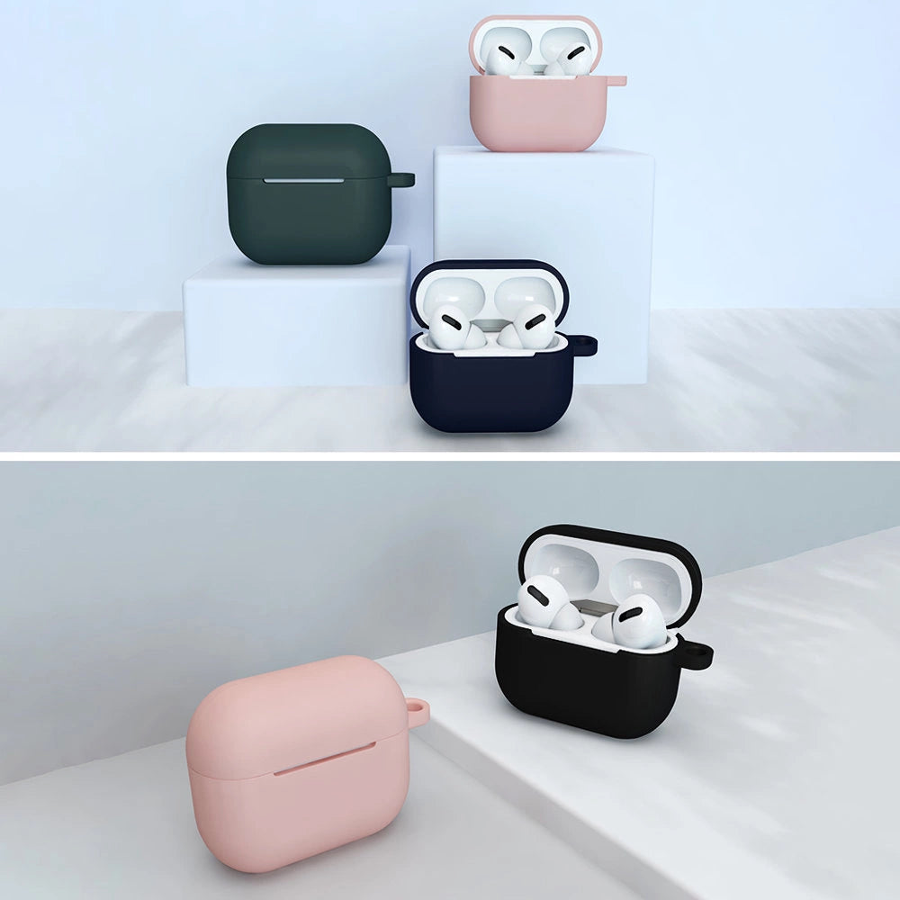 AirPods 3-kasse af silikone med blødt øretelefonomslag + nøgleordslås med hummerklæde