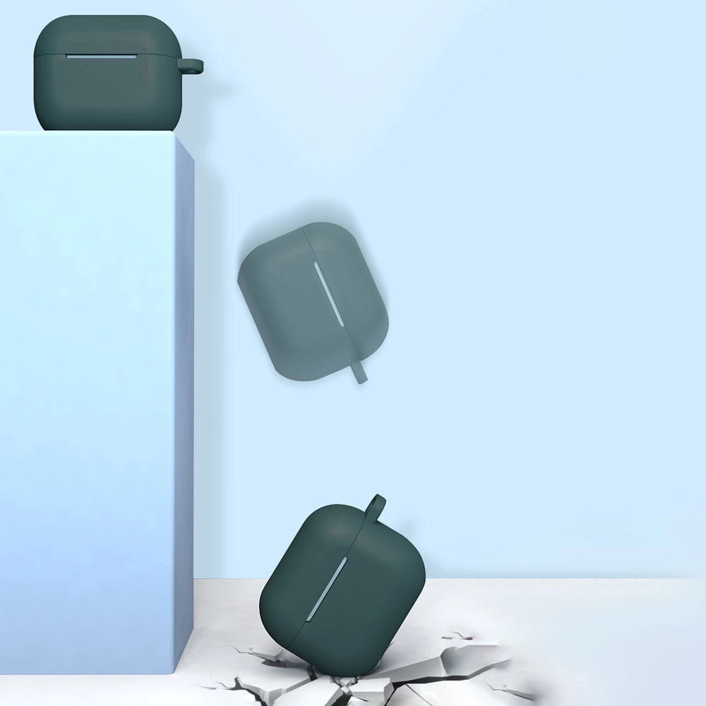 AirPods 3-kasse af silikone med blødt øretelefonomslag + nøgleordslås med hummerklæde