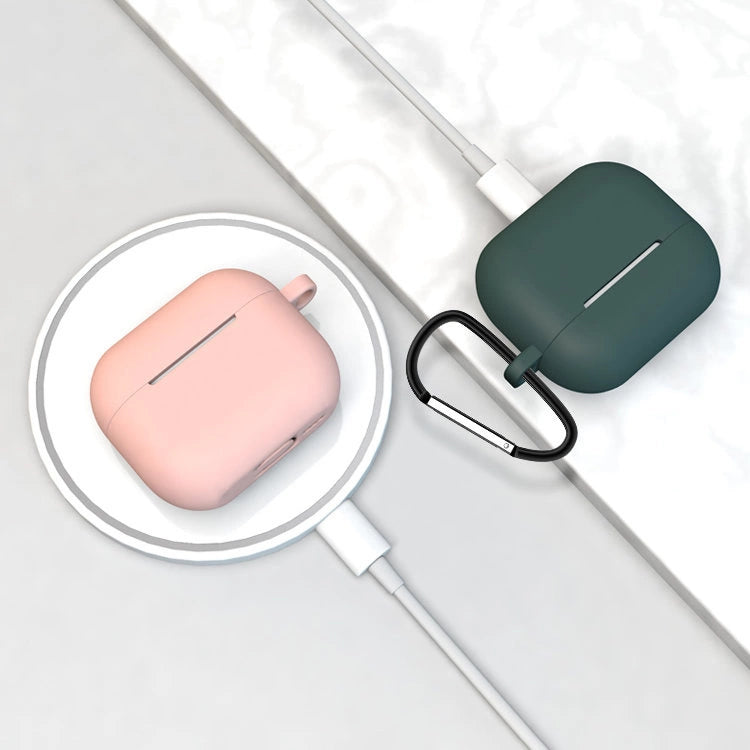 AirPods 3-kasse af silikone med blødt øretelefonomslag + nøgleordslås med hummerklæde