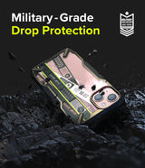 Ringke Fusion X Design holdbar PC-foder med TPU-støjfanger til iPhone 13 mini sort (Ticket band) (FXD540E43)