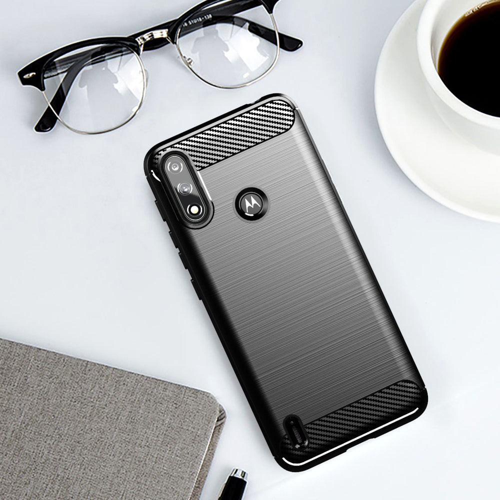 Carbon Case Flexible Cover Sleeve Motorola Moto E7i Power sort