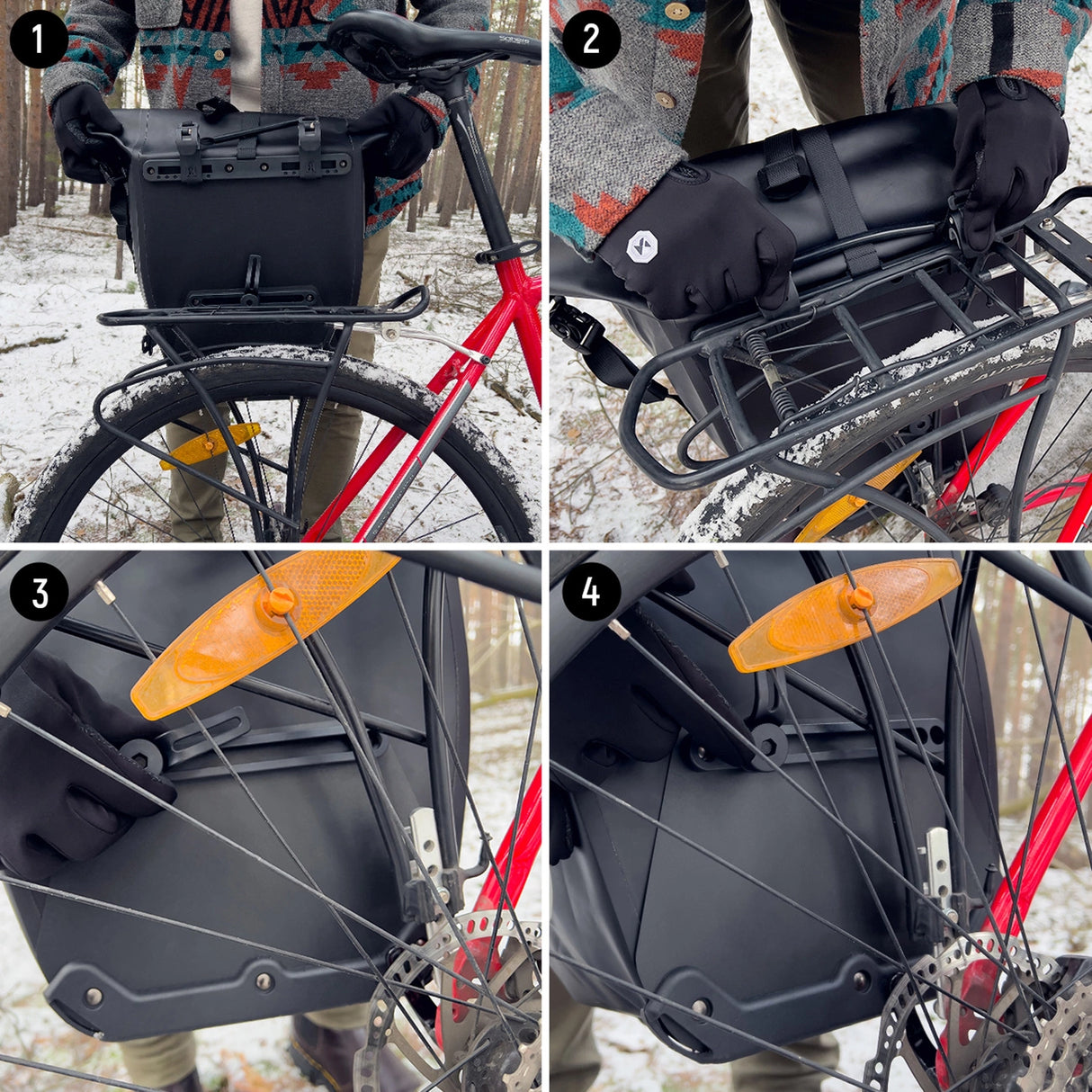 Wozinsky vandtæt cykeltaske bagagerum 25l sort (WBB24BK)