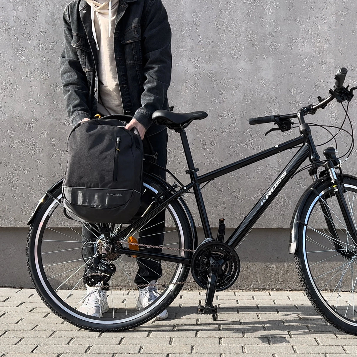 Wozinsky cykeltaske dobbelt rygsæk 2in1 30l sort (WBB30BK)
