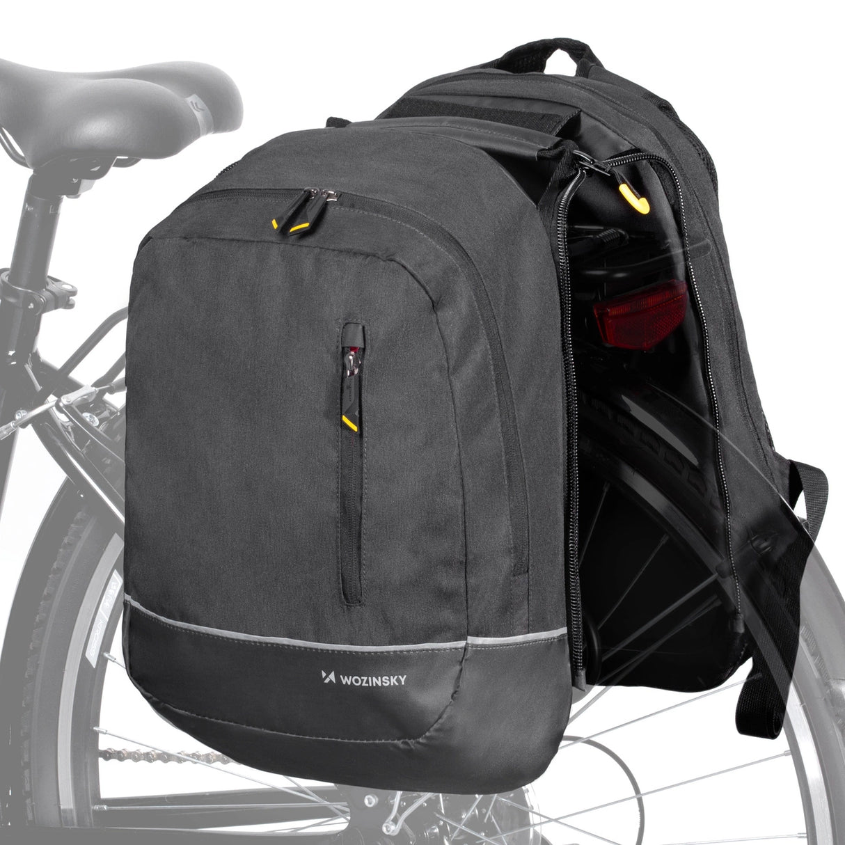 Wozinsky cykeltaske dobbelt rygsæk 2in1 30l sort (WBB30BK)