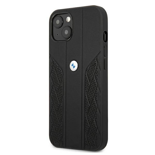 Etui BMW BMHCP13SRSPPK iPhone 13 mini 5,4 "sort/sort hårdkasse læder Curve Perforeret