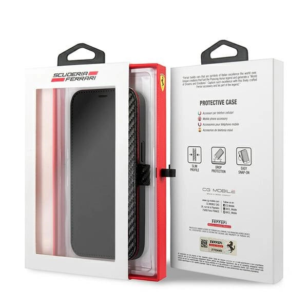Ferrari FESAXFLBKP13SBK iPhone 13 mini 5.4" sort/sort bog On Track Carbon Stripe