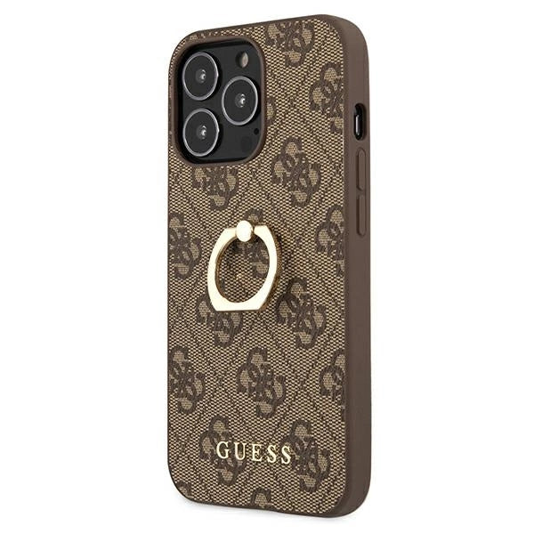 Guess GUHCP13L4GMRBR iPhone 13 Pro / 13 6.1" brun/brun hardcase 4G med ringstand