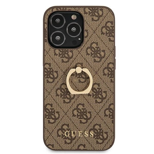 Guess GUHCP13L4GMRBR iPhone 13 Pro / 13 6.1" brun/brun hardcase 4G med ringstand