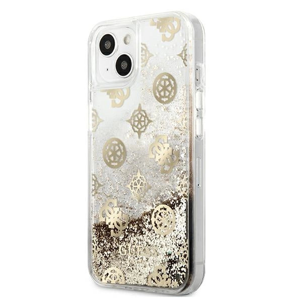 Guess GUHCP13SLGPEGO iPhone 13 mini 5.4" guld/guld hardcase Peony Liquid Glitter