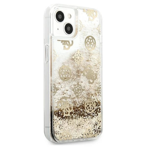 Guess GUHCP13SLGPEGO iPhone 13 mini 5.4" guld/guld hardcase Peony Liquid Glitter