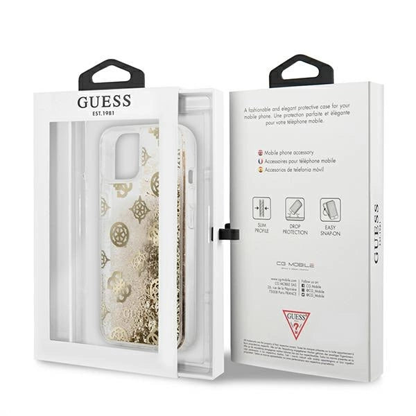 Guess GUHCP13SLGPEGO iPhone 13 mini 5.4" guld/guld hardcase Peony Liquid Glitter
