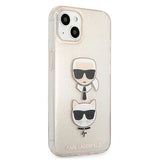 Karl Lagerfeld KLHCP13SKCTUGLGO iPhone 13 mini 5,4" złoty/guld hårdkasse Glitter Karl`s & Choupette