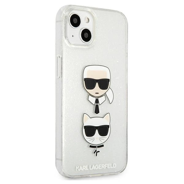 Karl Lagerfeld KLHCP13SKCTUGLS iPhone 13 mini 5,4" sølv/sølv hårdkasse Glitter Karl ̊s & Choupette