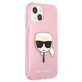Karl Lagerfeld KLHCP13SKHTUGLP iPhone 13 mini 5,4" rosa/rosa hårdkasse Glitter Karl's Head