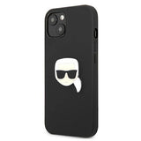 Karl Lagerfeld KLHCP13SPKMK iPhone 13 mini 5,4′′ sort/sort hårdkasse læder Ikonik Karls hoved metal
