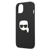 Karl Lagerfeld KLHCP13SPKMK iPhone 13 mini 5,4′′ sort/sort hårdkasse læder Ikonik Karls hoved metal