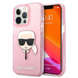 Karl Lagerfeld KLHCP13XKHTUGLP iPhone 13 Pro Max 6,7" Rosé/rosa hårdkasse Glitter Karl ̊s hoved