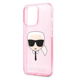 Karl Lagerfeld KLHCP13XKHTUGLP iPhone 13 Pro Max 6,7" Rosé/rosa hårdkasse Glitter Karl ̊s hoved