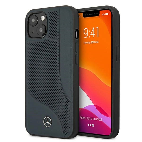 Mercedes MEHCP13SCDONA iPhone 13 mini 5,4" granatowy/navy hardcase Ledret perforeret område