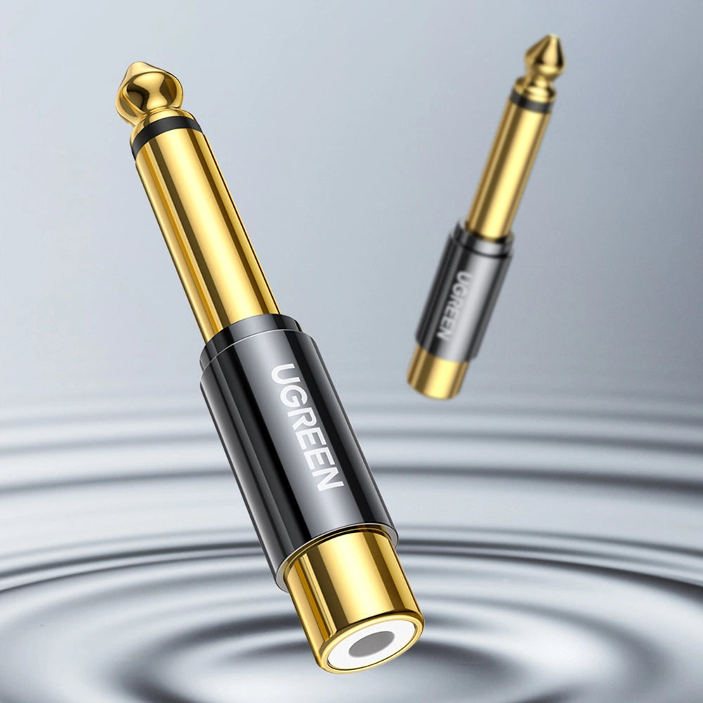 Ugreen 6.35mm jack adapter (mand) til RCA (kvind) guld (AV169 80731)