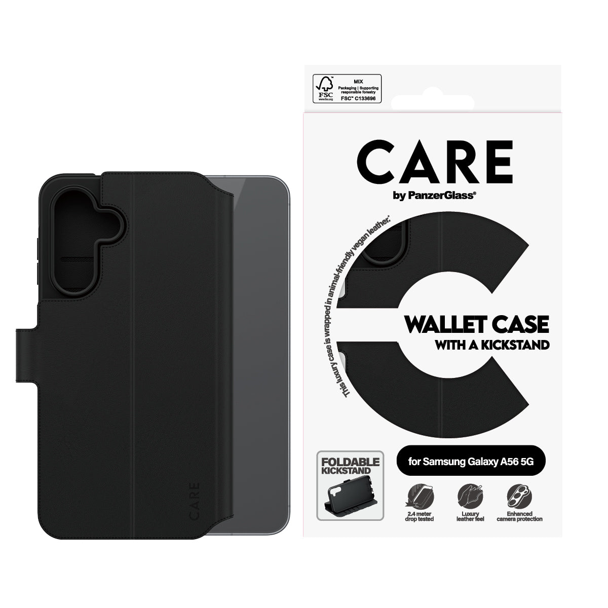 CARE by PanzerGlass Feature Wallet Case w. Kickstand Samsung Galaxy A56 5G