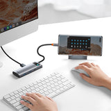 Baseus Metal Gleam Series multifunctional USB HUB 7in1 Type C HDMI TF PD card reader gray (WKWG020113)