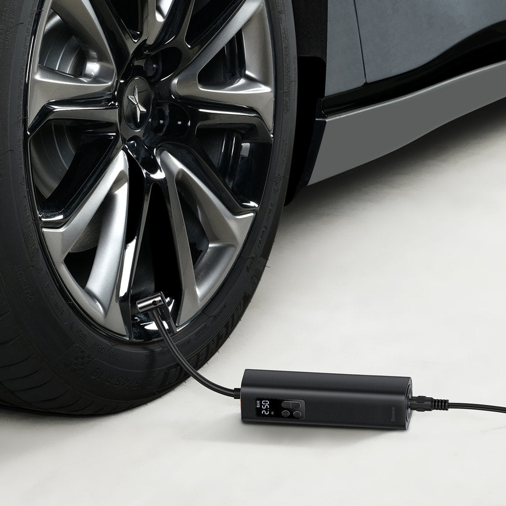 Baseus CRCQ000001 Mini Tire Compressor for Cigarette Lighter Socket - Black