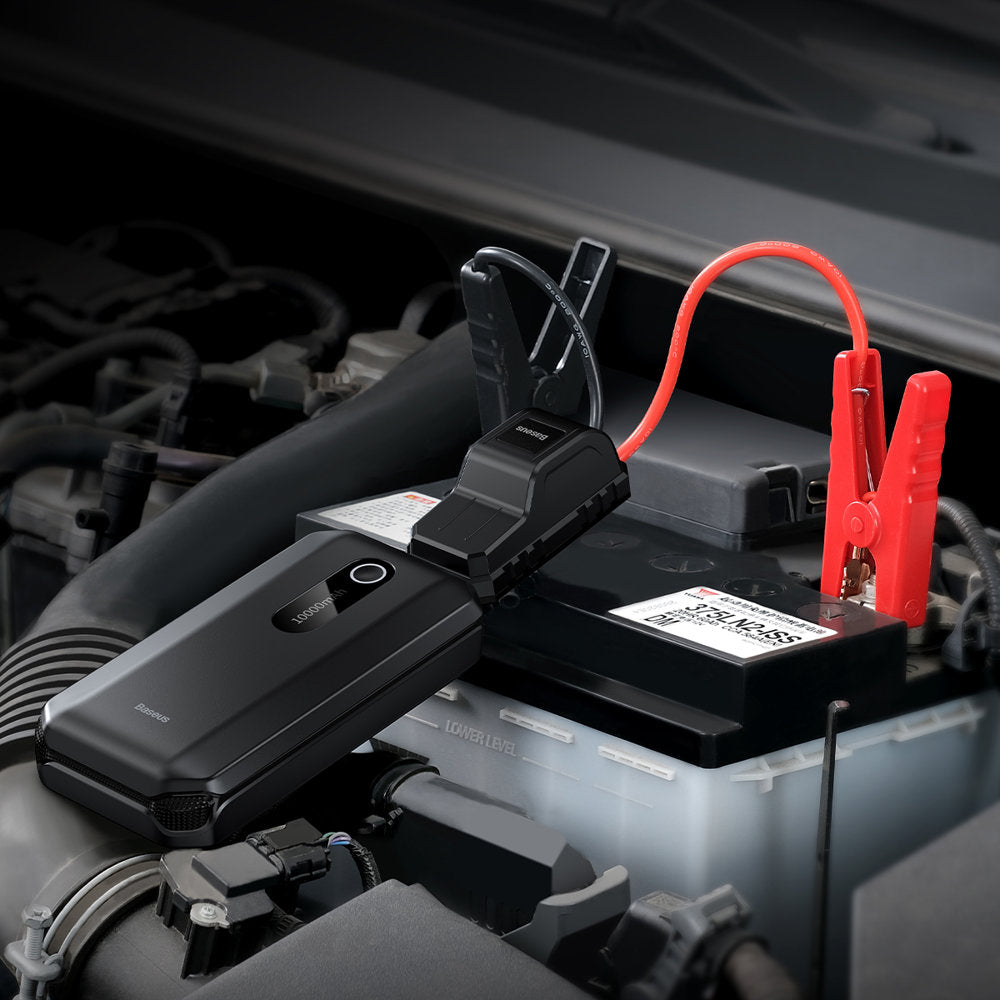Baseus Power Bank Power Starter Jump Starter Booster 10000mAh 12V (1000A / 500A) + Crocodile Cables Black (CGNL020101)