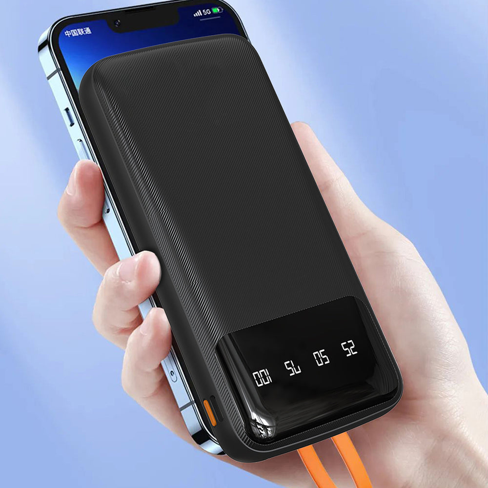 Dudao K6Pro Universal 10000mAh Power Bank med USB-kabel, USB Type C, Lightning hvid (K6Pro-hvid)