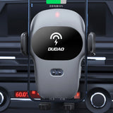 Dudao Automatic Car Holder med indbygget Qi 15W trådløs oplader Grå (F20xs)