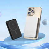 Dudao K14S USB-A / USB-C / MagSafe trådløs powerbank 20W 5000mAh - hvid