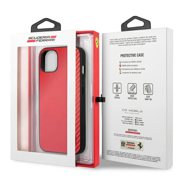 Ferrari FESAXHCP13SRE iPhone 13 mini 5.4" rød/rød hardcase On Track Carbon Stripe