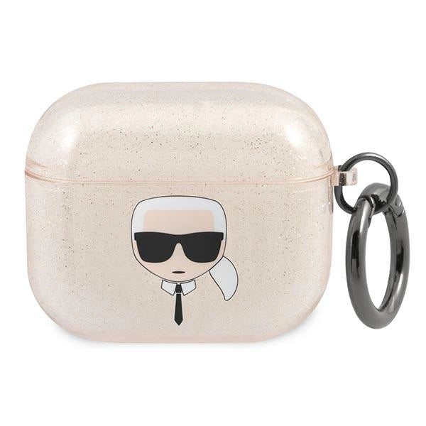 Karl Lagerfeld KLA3UKHGD AirPods 3 cover złoty/guld Glitter Karlons hoved