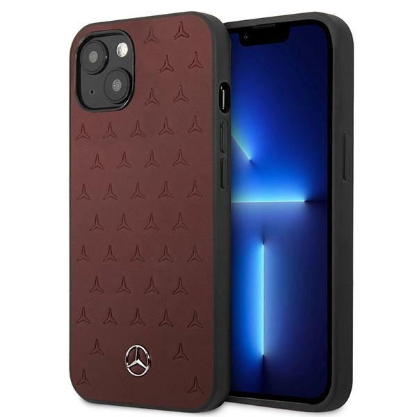 Mercedes MEHCP13SPSQRE iPhone 13 mini 5,4" rød/rød hårdkasse Læder Stars mønster