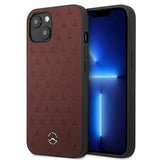 Mercedes MEHCP13SPSQRE iPhone 13 mini 5,4" rød/rød hårdkasse Læder Stars mønster