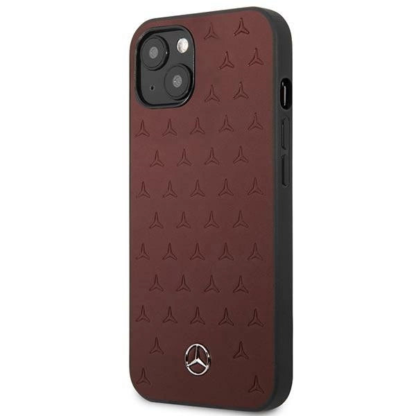 Mercedes MEHCP13SPSQRE iPhone 13 mini 5,4" rød/rød hårdkasse Læder Stars mønster
