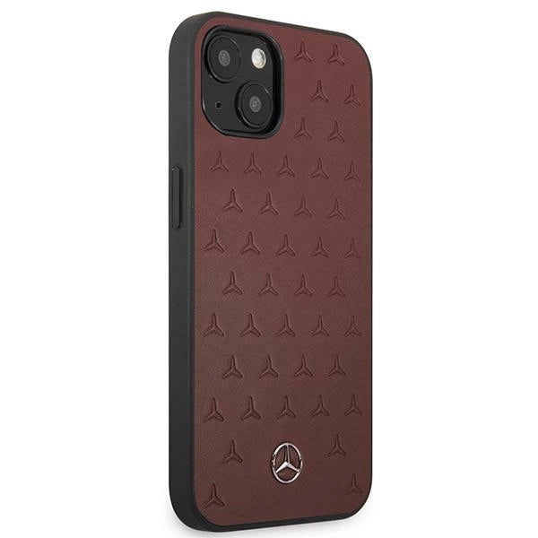 Mercedes MEHCP13SPSQRE iPhone 13 mini 5,4" rød/rød hårdkasse Læder Stars mønster