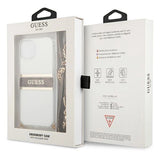 Guess GUHCP13SKC4GBGO iPhone 13 mini 5.4" Gennemsigtig hardcase 4G Brown Strap Gold Chain
