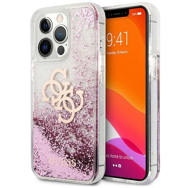 Guess GUHCP13XLG4GPI iPhone 13 Pro Max 6,7" Rosé/pink hardcase 4G Big Liquid Glitter
