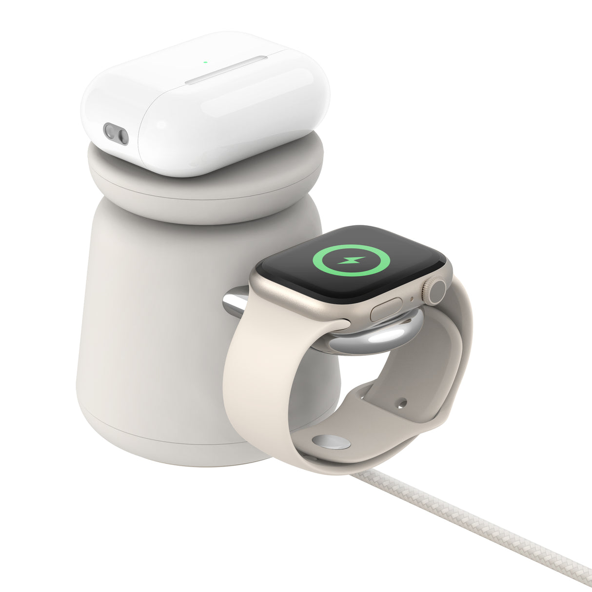 Belkin Boost Charge Pro 2-i-1 15W trådløs ladestation - Sand